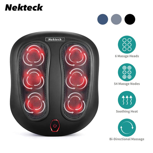 Nekteck Electric Foot Massager With Heat Shiatsu Kneading Therapy