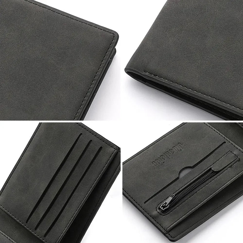 PU Leather Wallet Unisex Large Capacity Card Slots Folding Money