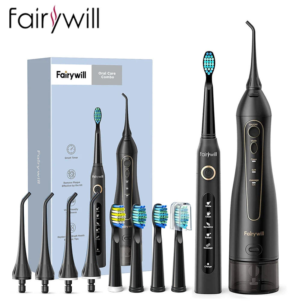 Fairywill Water Flosser and Electric Toothbrush Portable Oral Care