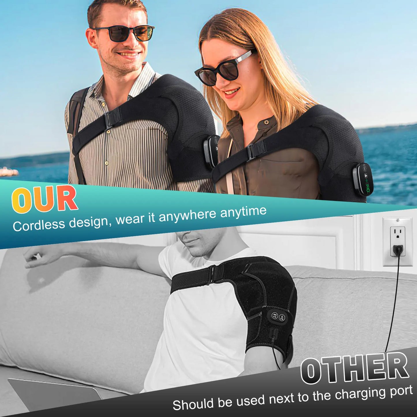 Hailicare Electric Heating Pad Shoulder Massager For Pain