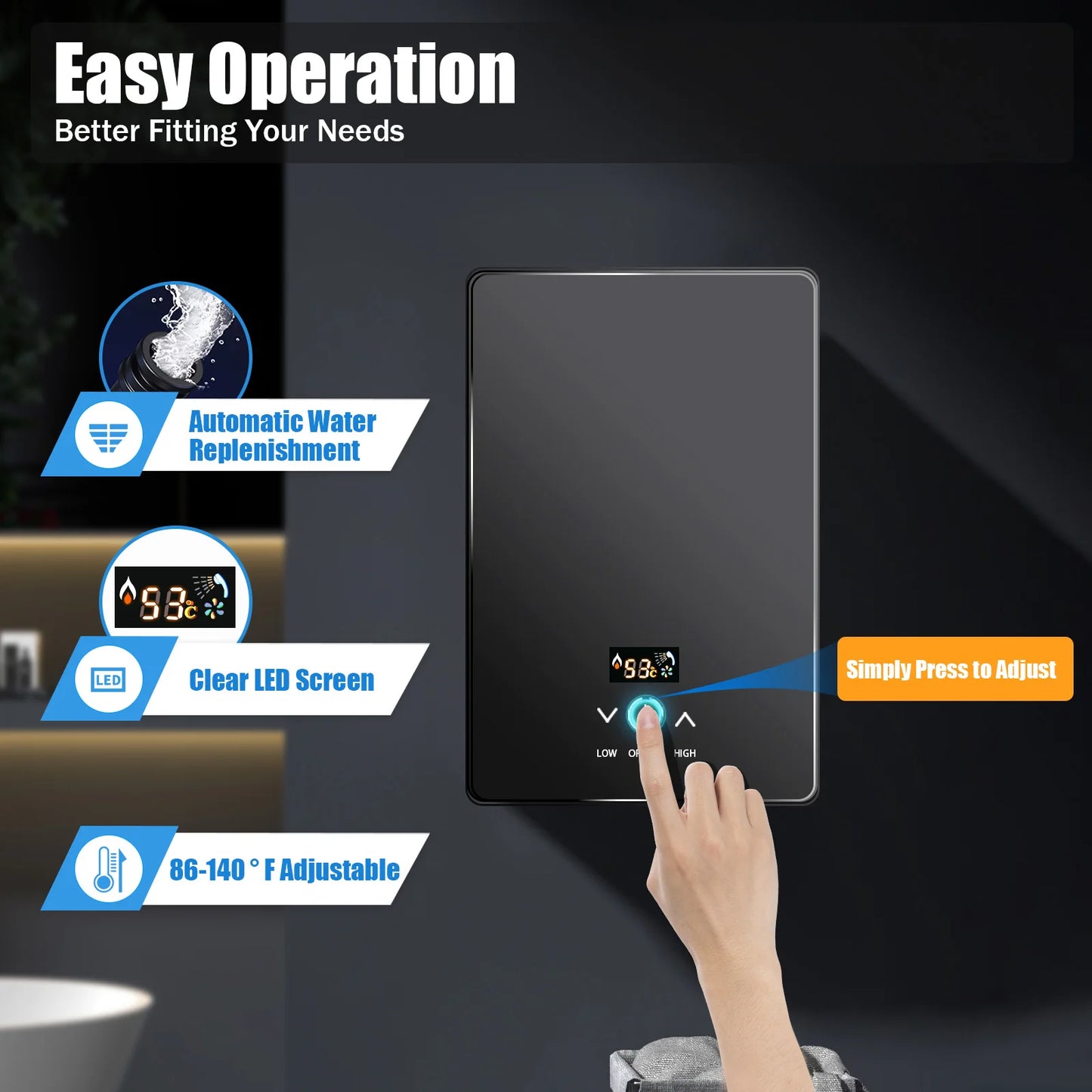 Sweetmile 6500W Electric Water Heater With Thermostat