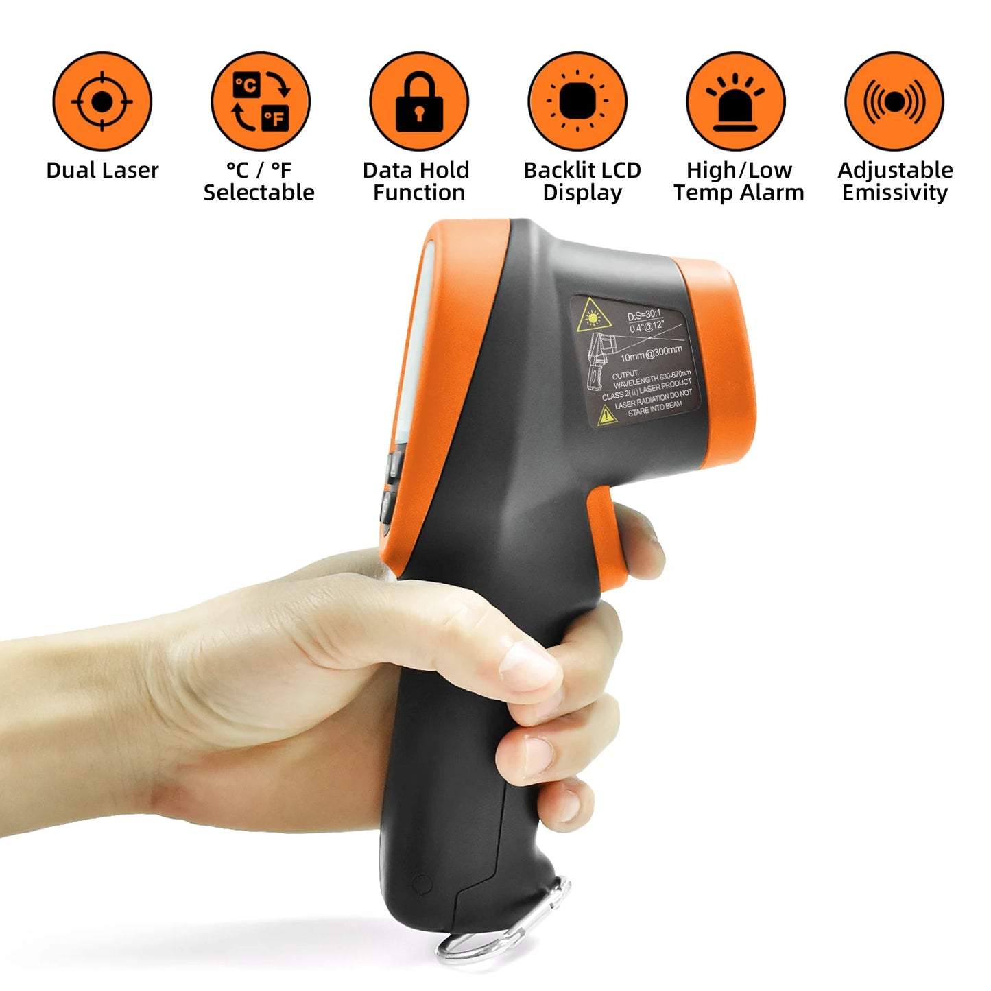 HoldPeak KE-1500 Infrared Laser Thermometer Gun For Temperature