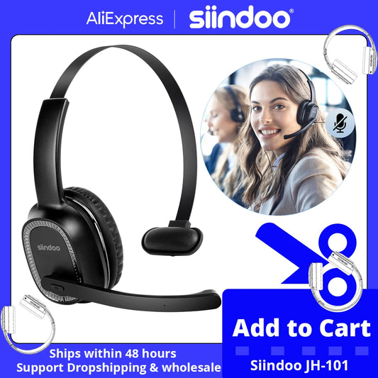 Siindoo JH101 Wireless Call Center Headset With Mic