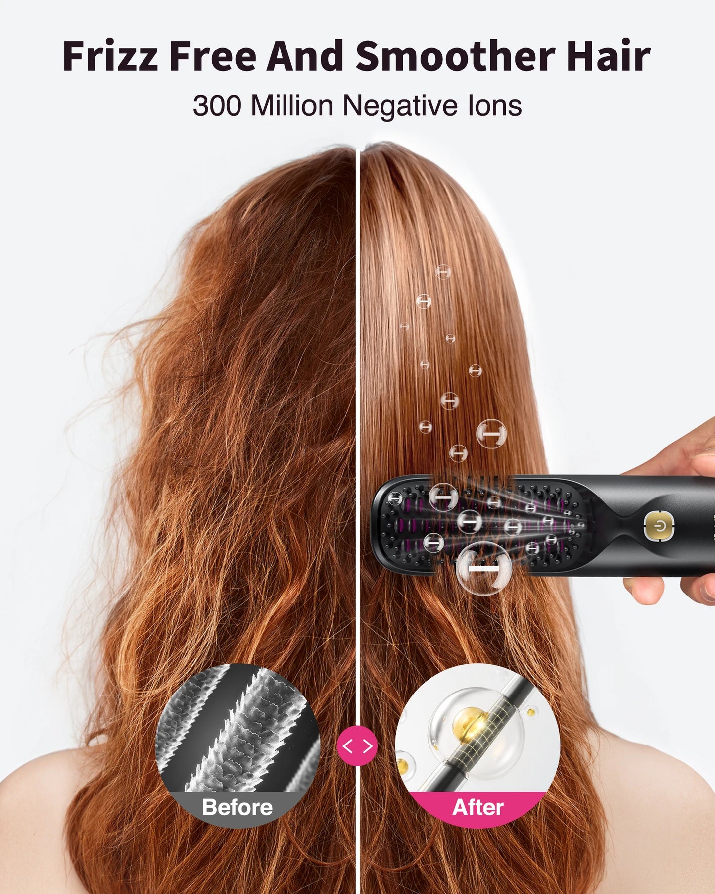 BOPCAL Cordless 2in1 USB Hair Comb Curler 10000mAh Battery