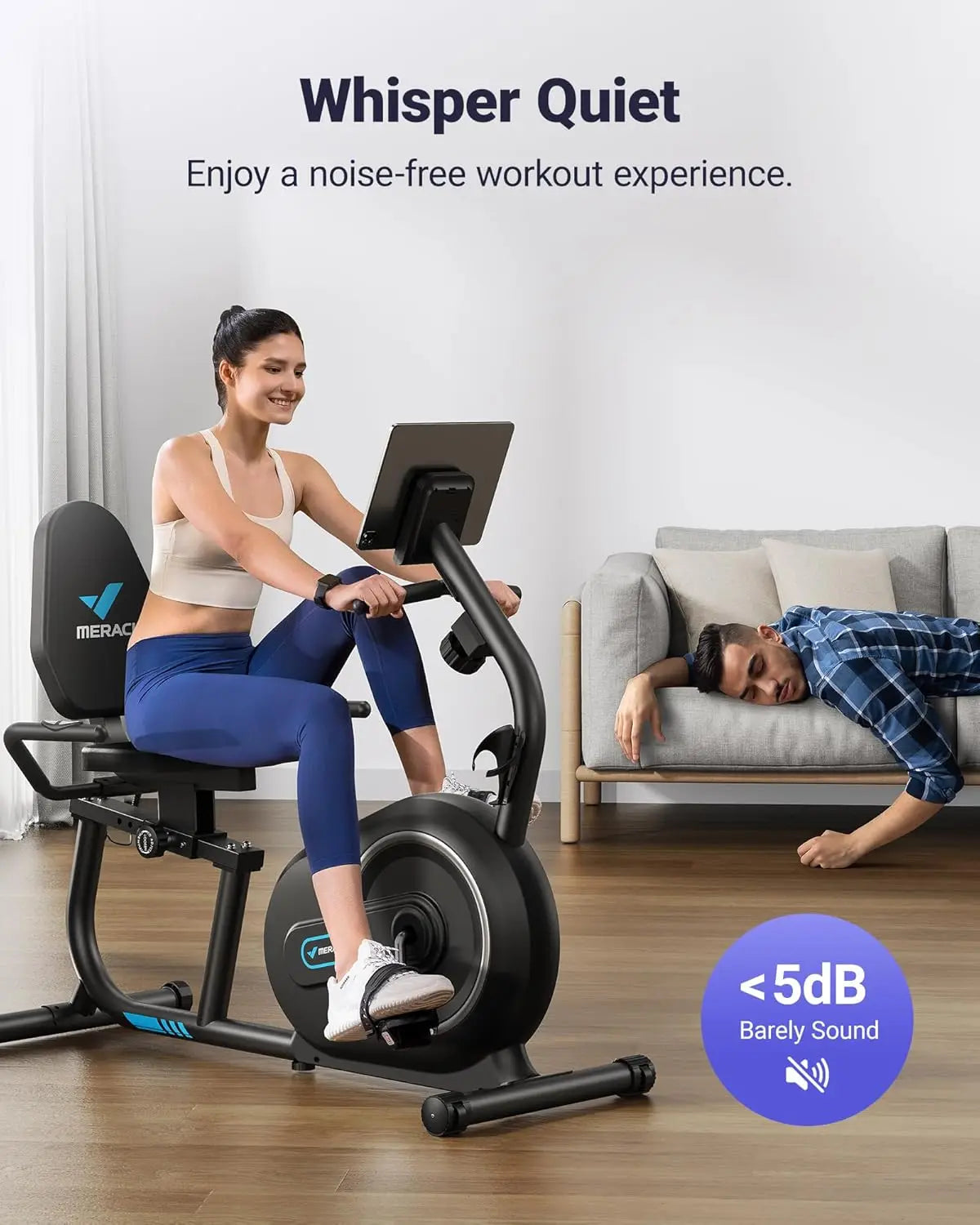 XMSJ Recumbent Exercise Bike With Smart Bluetooth Tech