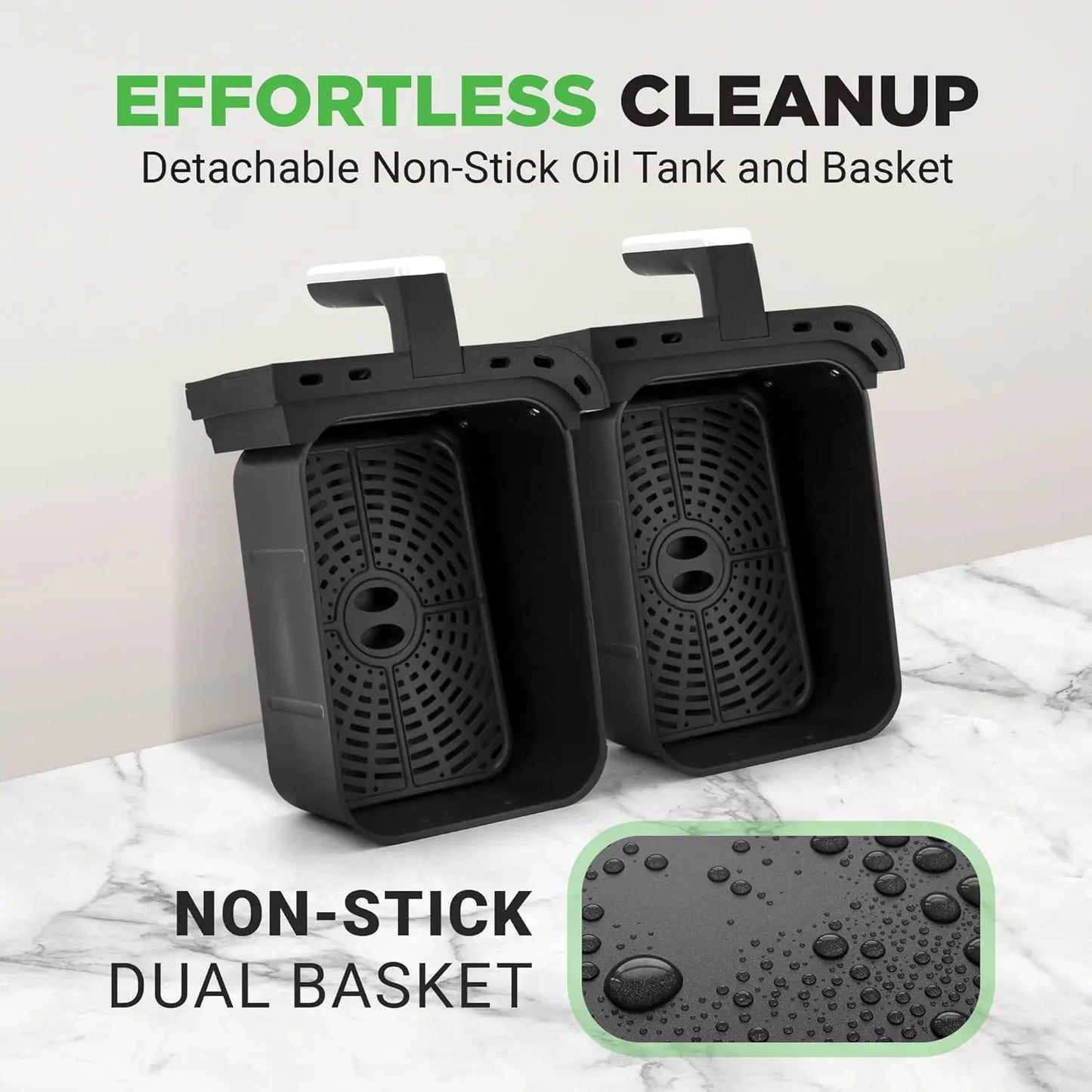 XMSJ Dual Basket Air Fryer With 9 Presets 360 Degree