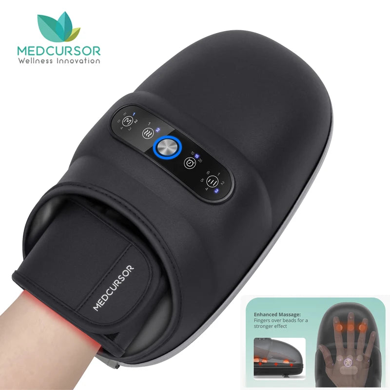 Medcursor Wireless Hand Massager Air Compression Palm Acupoint Hot Compress