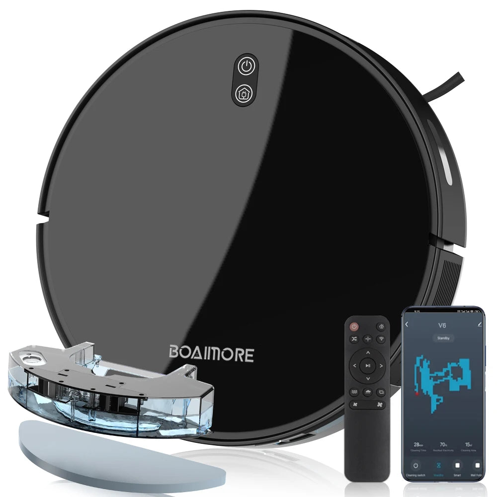 BOAIMORE Robot Vacuum Cleaner With Mop 6000Pa Suction Smart Mapping