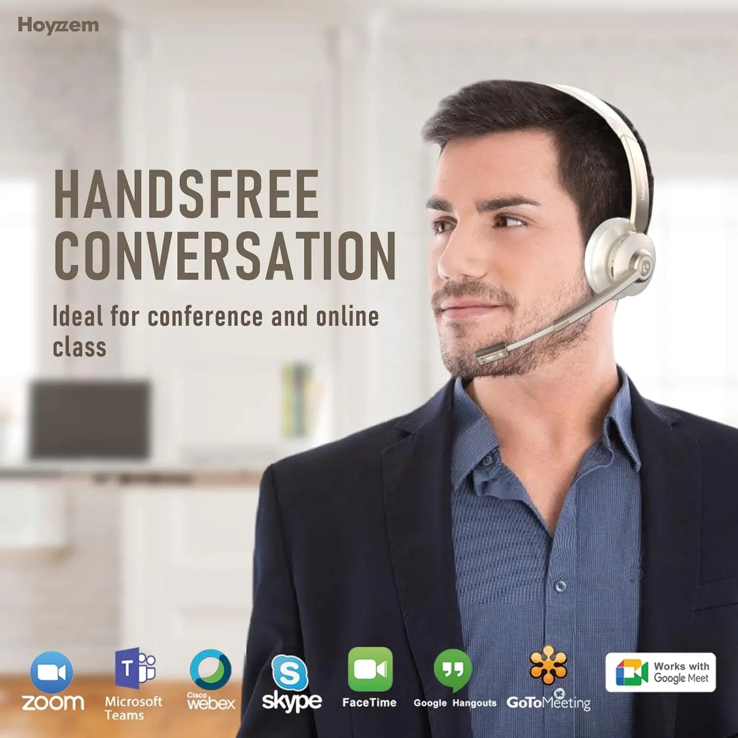 Wireless Bluetooth Headset With Noise Canceling Microphone And USB Dongle