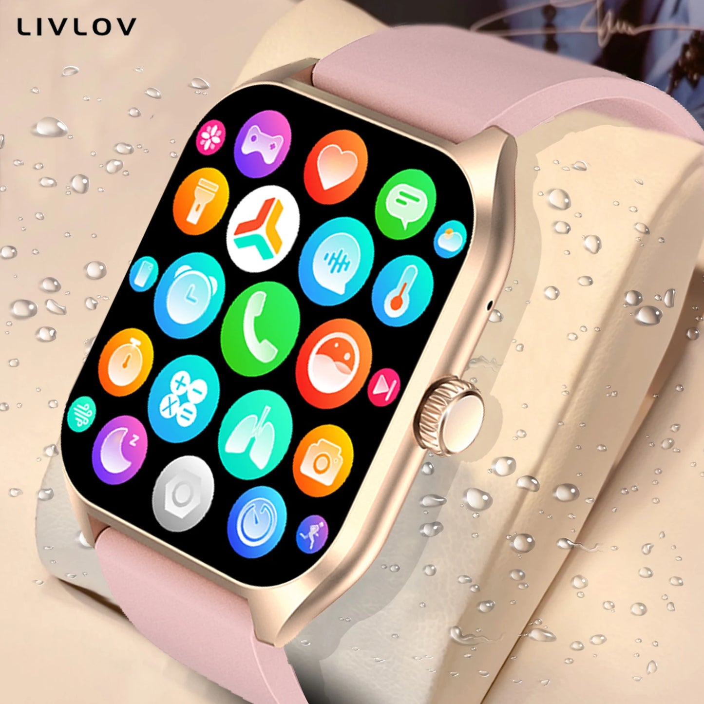 LIVLOVCP AI Voice Assistant Smart Watch Heart Rate Sleep
