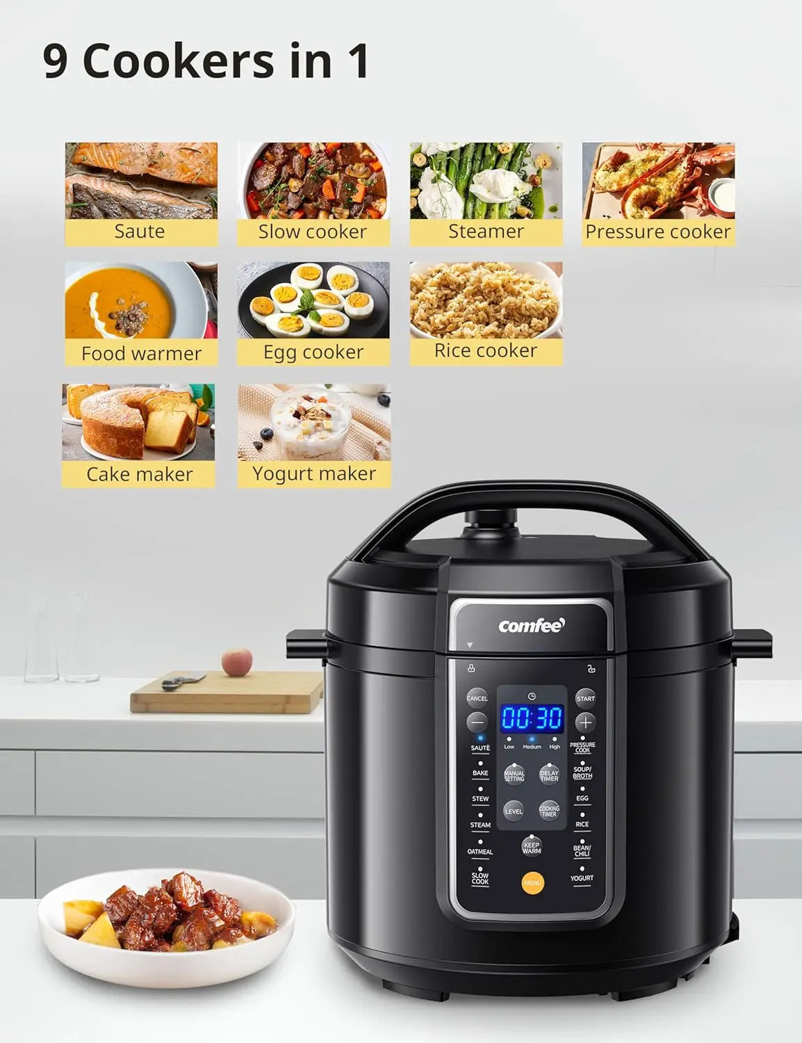 Iosn 9 in 1 Electric Pressure Cooker Multi Cooker Pro