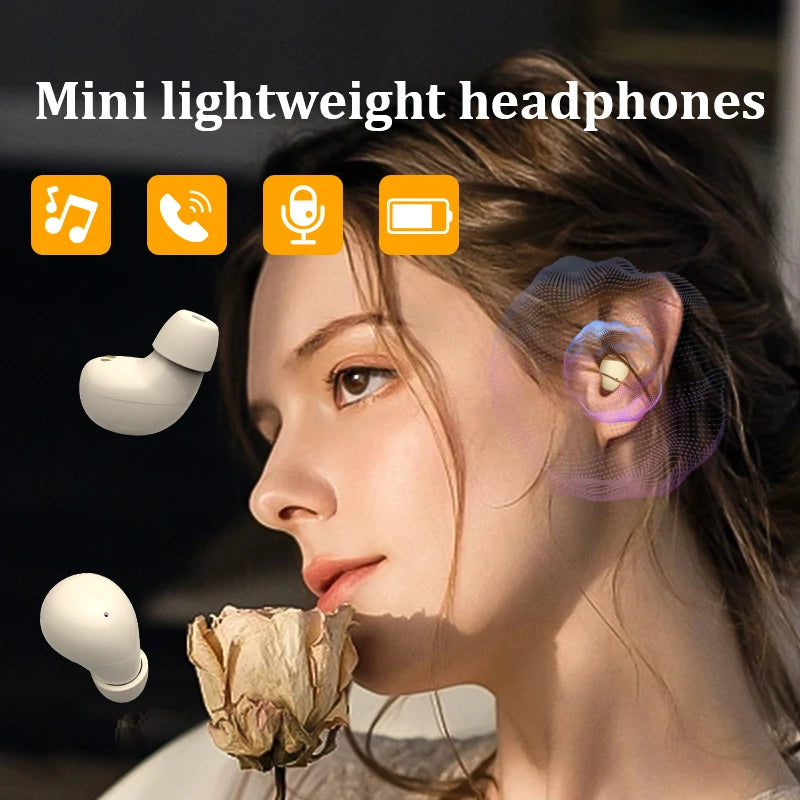 SK18 Heavy Bass Headphones Wireless Bluetooth Earphones Sleeping Headset With Mic Noise Reduction Mini Earbuds For Xiaomi Redmi