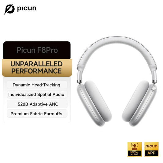 Picun F8 Pro ANC Headphones Head Tracking 3D Spatial Audio