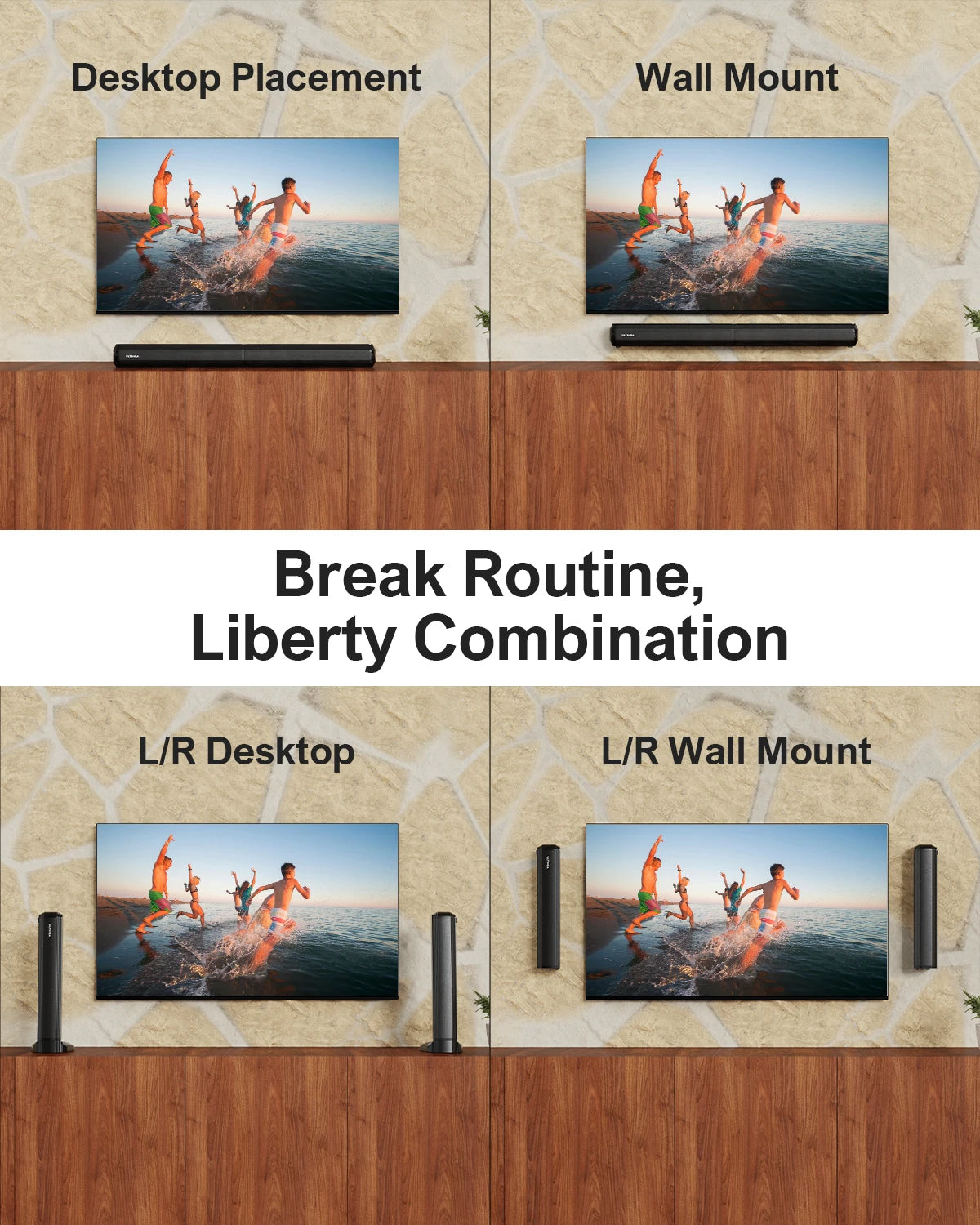 ULTIMEA TV Soundbar 100W Detachable Bluetooth 5.3 Pro