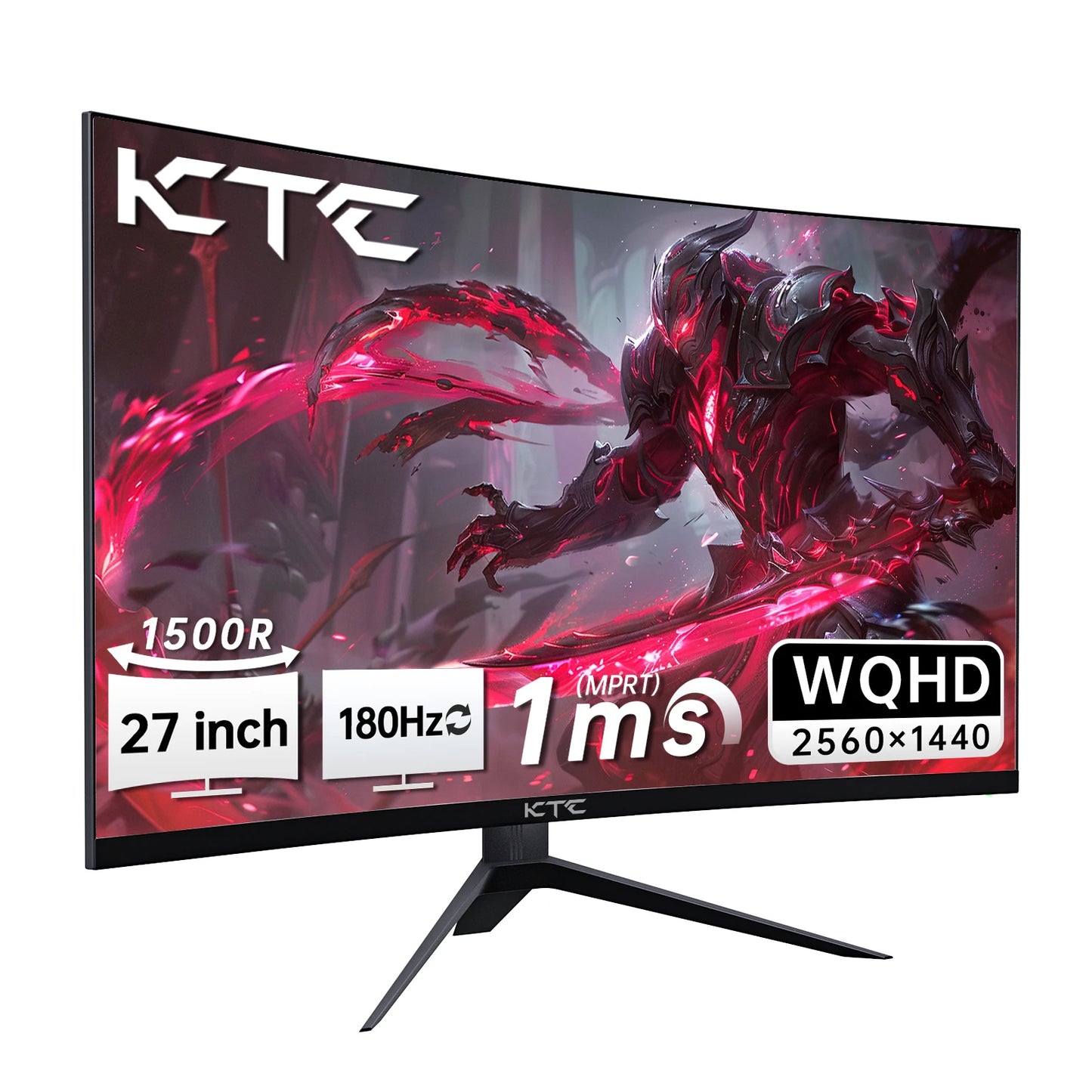 KTC WQHD 180Hz Curved Gaming Monitor 1440p HDR FreeSync