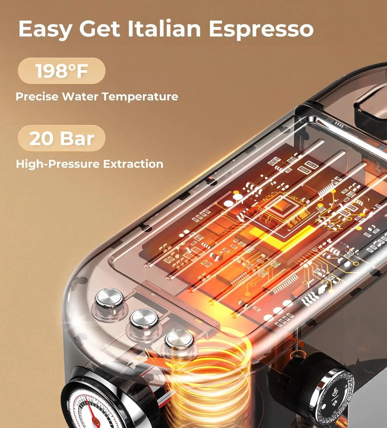 Espresso Machine With Milk Frother 20 Bar High Pressure