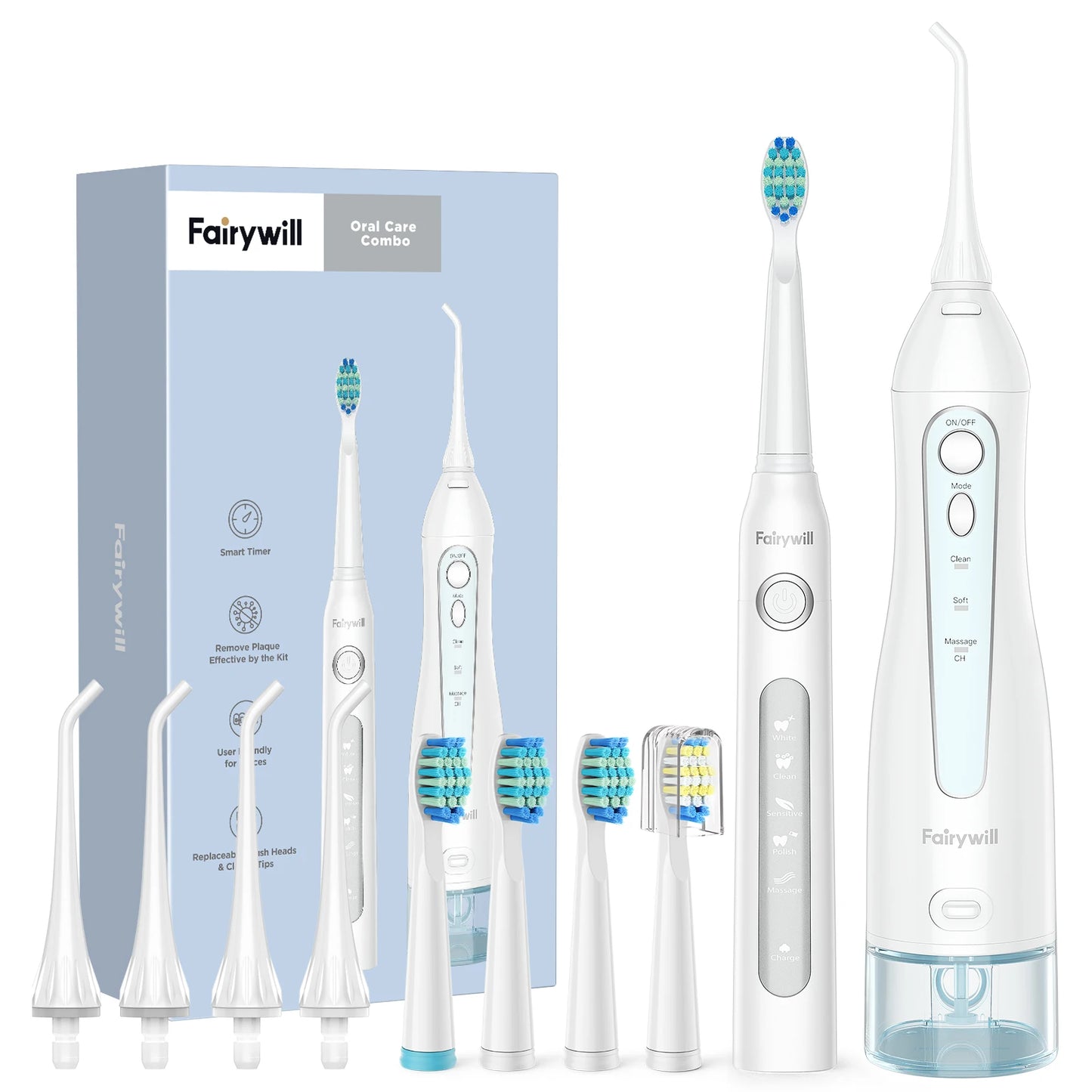 Fairywill Water Flosser and Electric Toothbrush Portable Oral Care