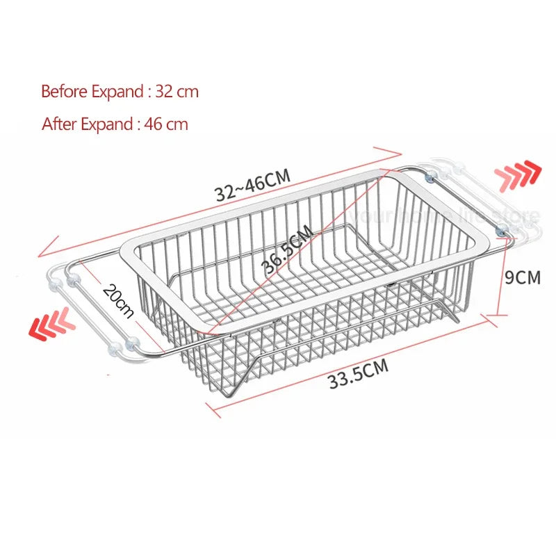 Over Sink Dish Drying Rack Stainless Steel 304 Drainer