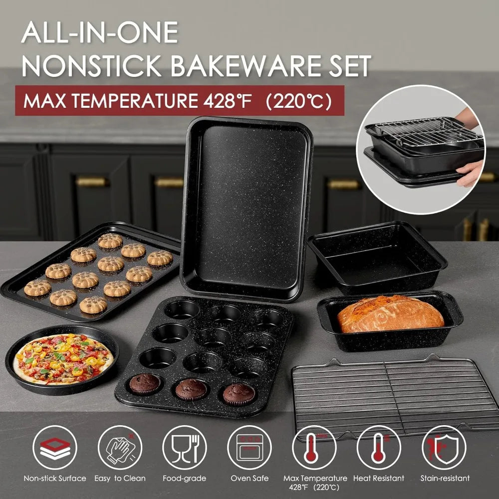 Iosn Nonstick Pots And Pans Cookware Set With Grill Pan