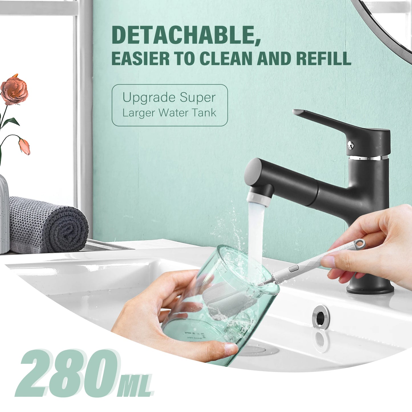 Sejoy Water Flosser Portable Cordless Oral Irrigator 6 Jets