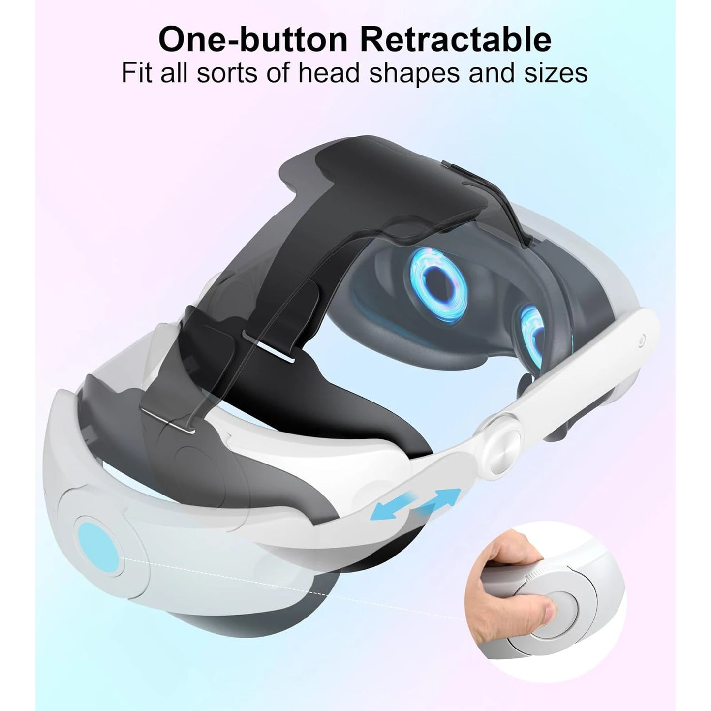 TRANSNOVO Oculus Quest 3 Head Strap One Button Retractable