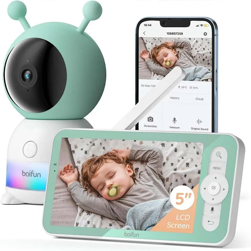 BOIFUN 2K Baby Monitor Camera With App Control And Tracking
