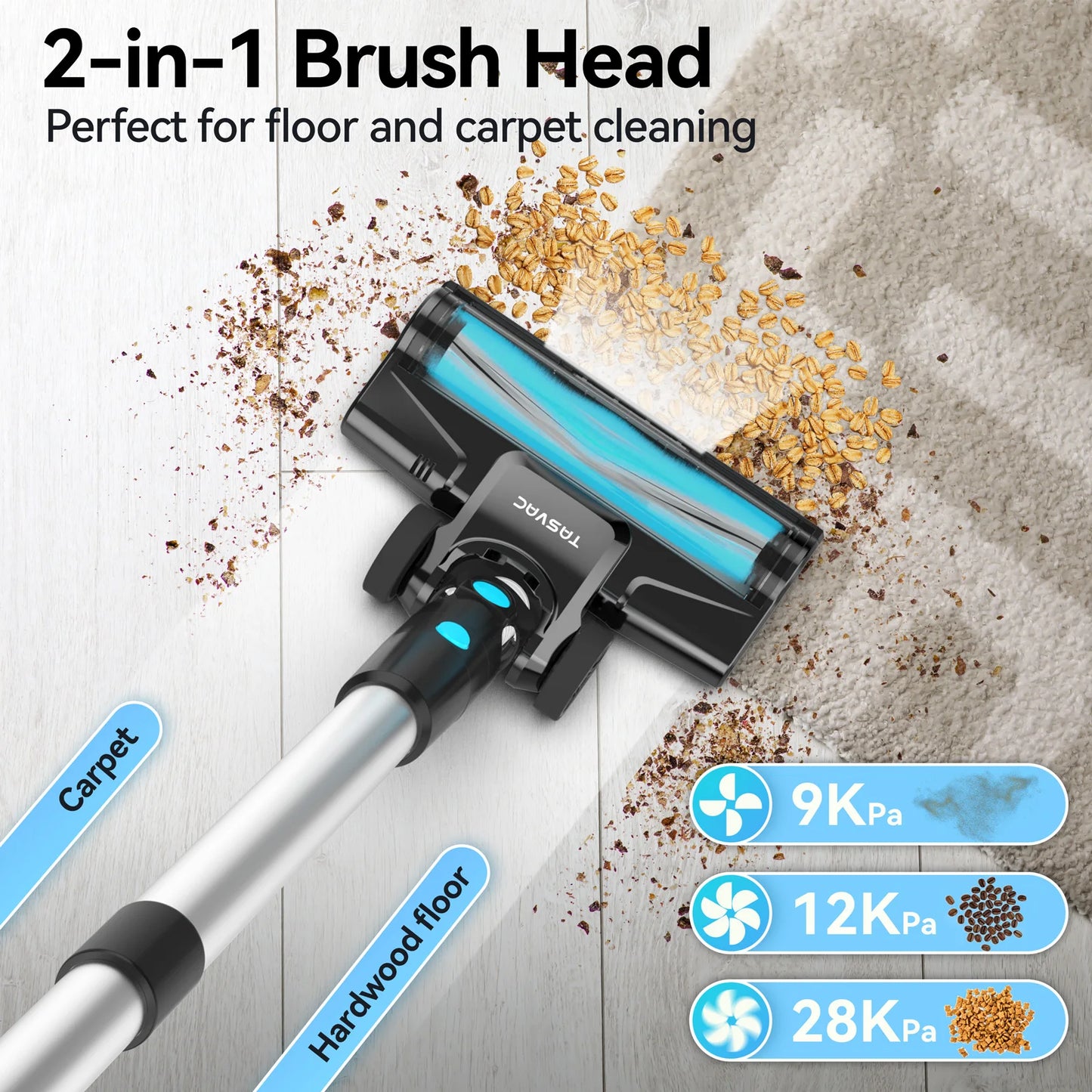 INSE Cordless Vacuum Cleaner 28KPa 6-In-1 Lightweight Handheld Pet Hair