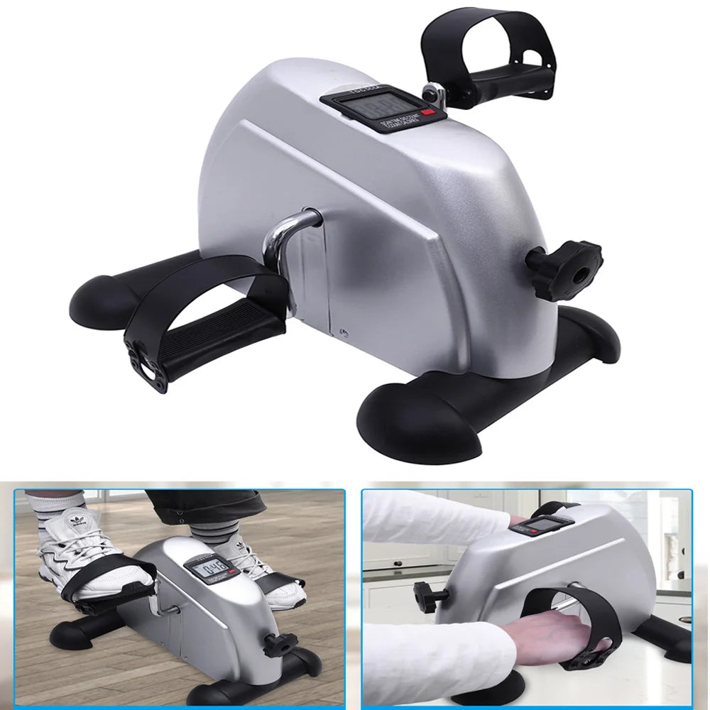 Under Desk Mini Pedal Exercise Bike LCD Display Portable Fitness Trainer