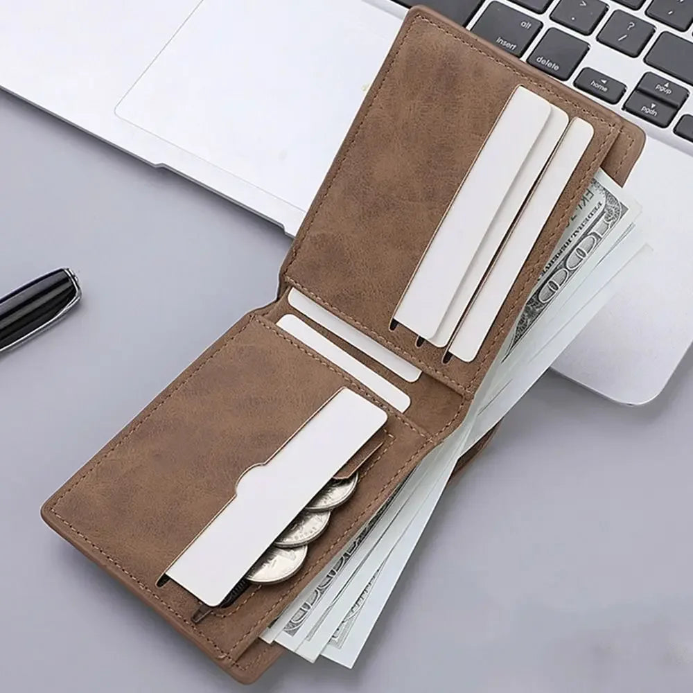 PU Leather Wallet Unisex Large Capacity Card Slots Folding Money