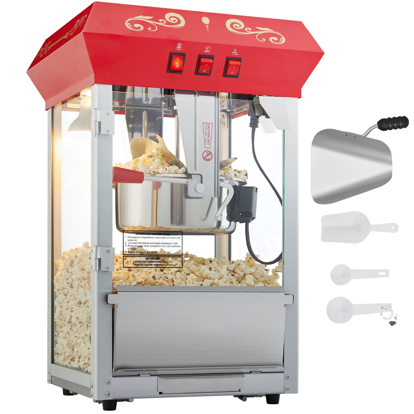 Succebuy Electric Popcorn Maker Commercial Popper Machine Stainless SUS304