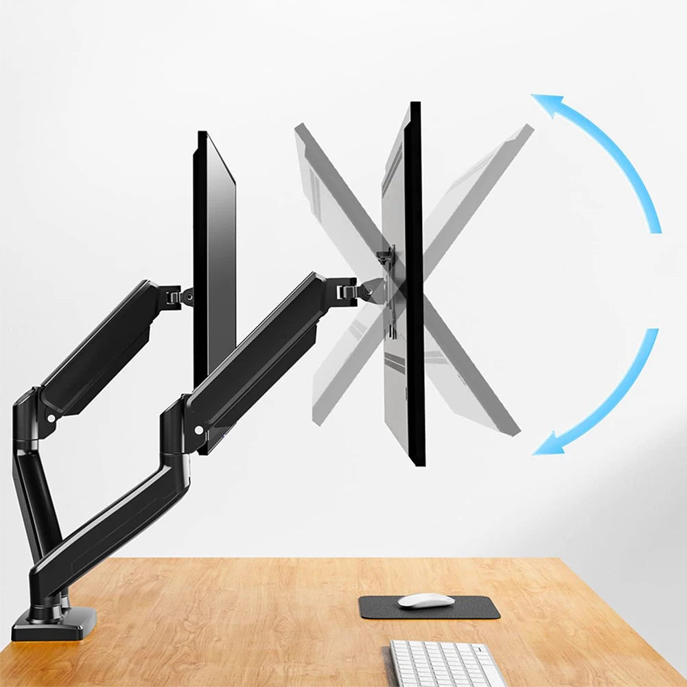 Dual Monitor Stand with C Clamp Monitor Desk Mount Holds Up To 19.8lbs Monitor Arm Desk Mount for 13 To 32 Inch Computer Screens