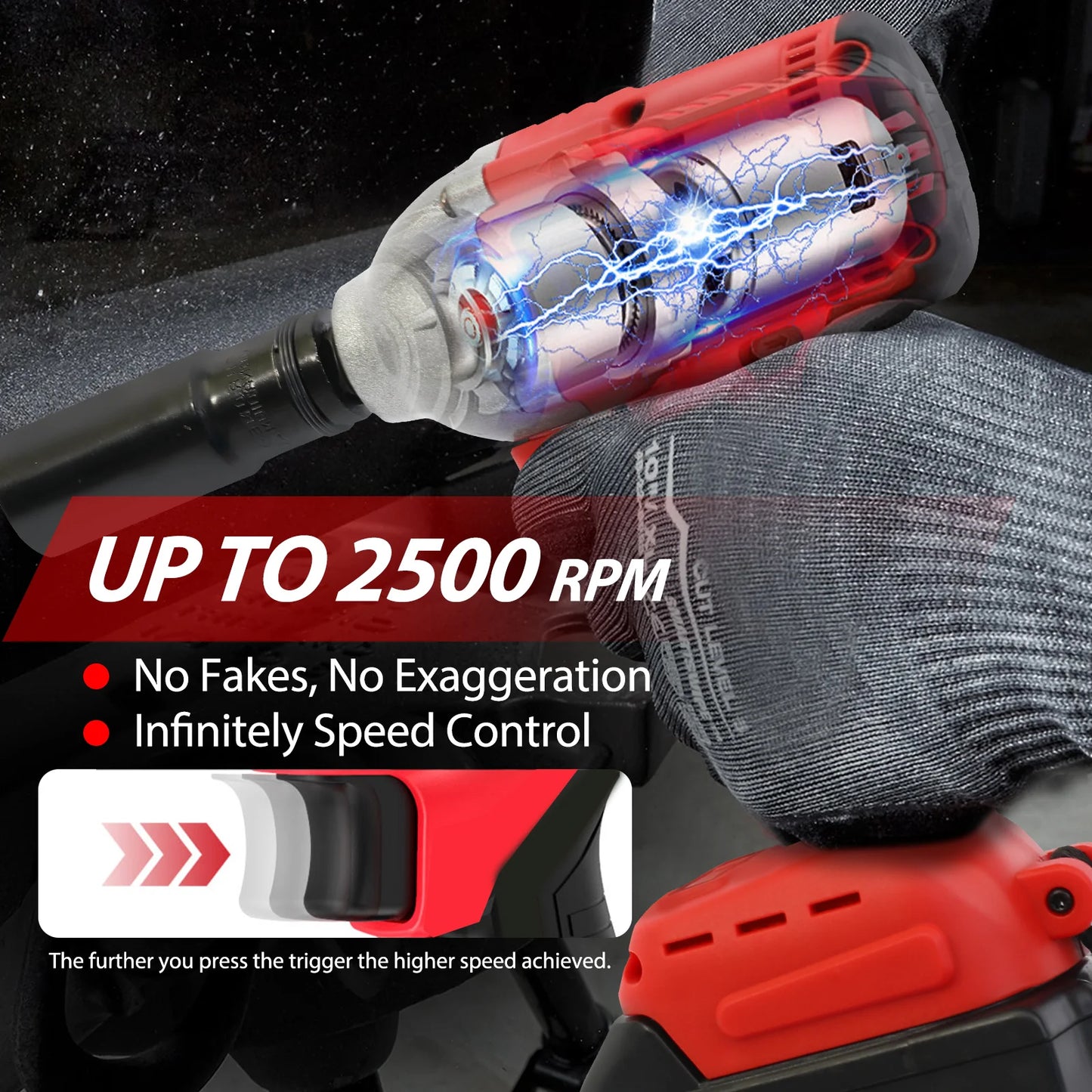 Hign-concerned 1000Nm Cordless Brushless Impact Drill Wrench 1500mAh