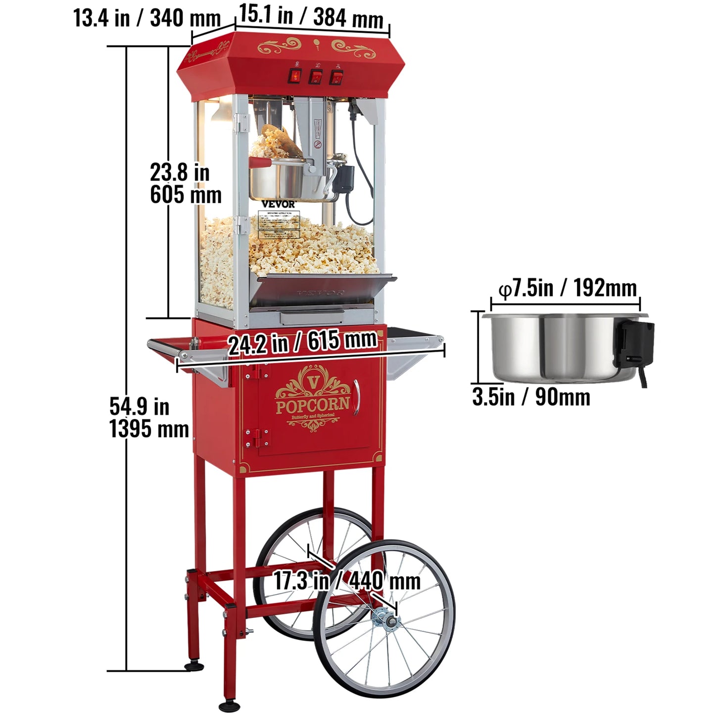 Succebuy Electric Popcorn Maker Commercial Popper Machine Stainless SUS304