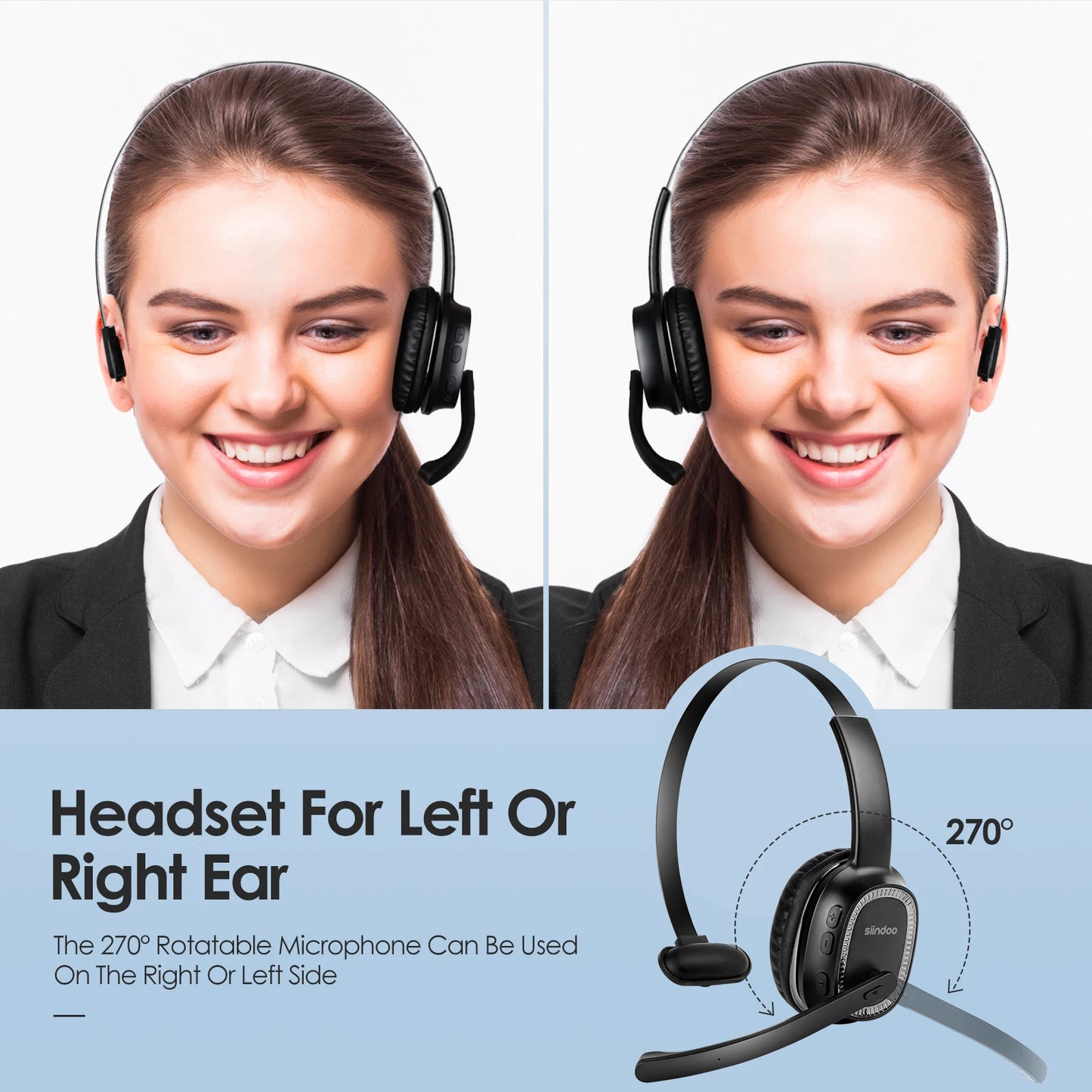 Siindoo JH101 Wireless Call Center Headset With Mic