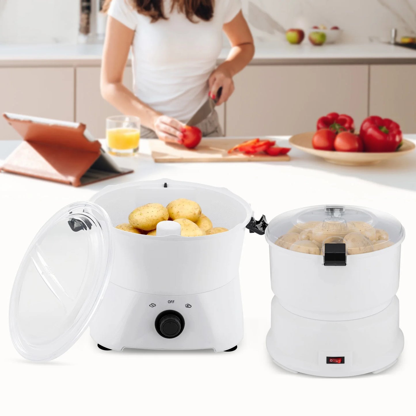 85W Electric Potato Peeler One Button Drive For Kitchens