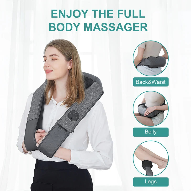 Nekteck Cordless Shiatsu Neck Massager With Heat Kneading
