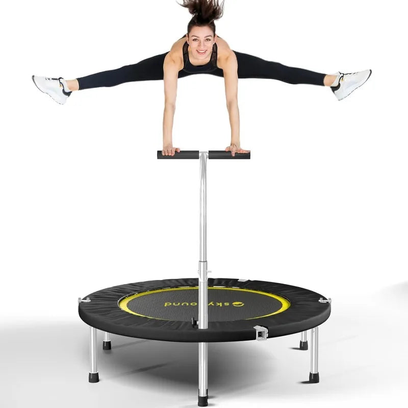 YTYIN Boogie Bounce Elite Foldable Mini Trampoline With T Bar