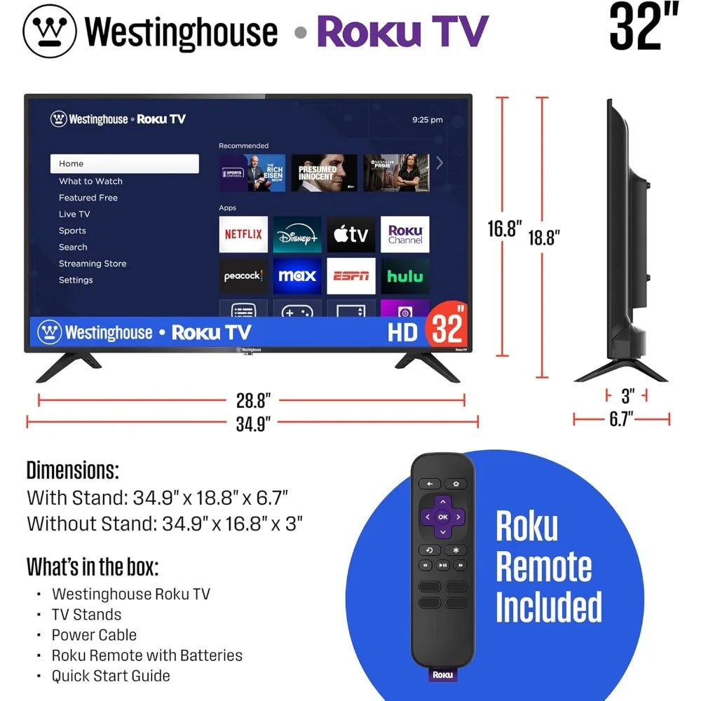 Westinghouse Roku Smart TV HDTV With WiFi App Support