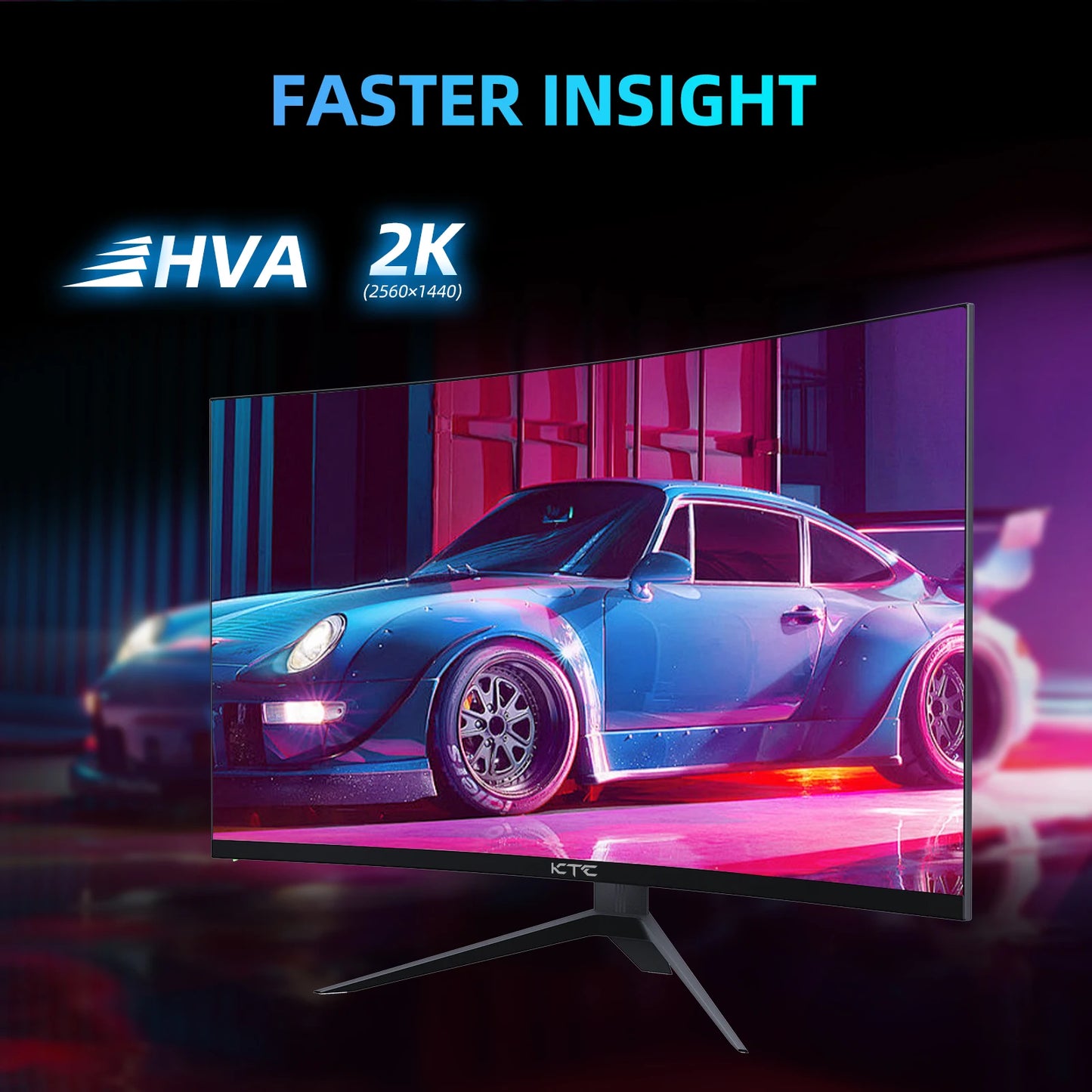 KTC WQHD 180Hz Curved Gaming Monitor 1440p HDR FreeSync
