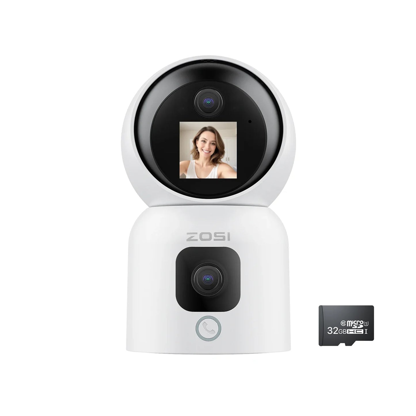 ZOSI C528 Dual Lens Indoor WiFi Security Camera 360 Pan Tilt