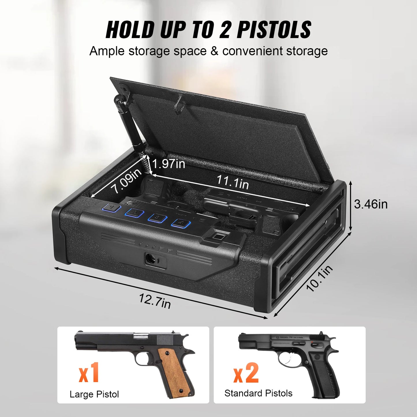 VEVOR Gun Safe Pistol Safe Three Way Quick Access Biometric