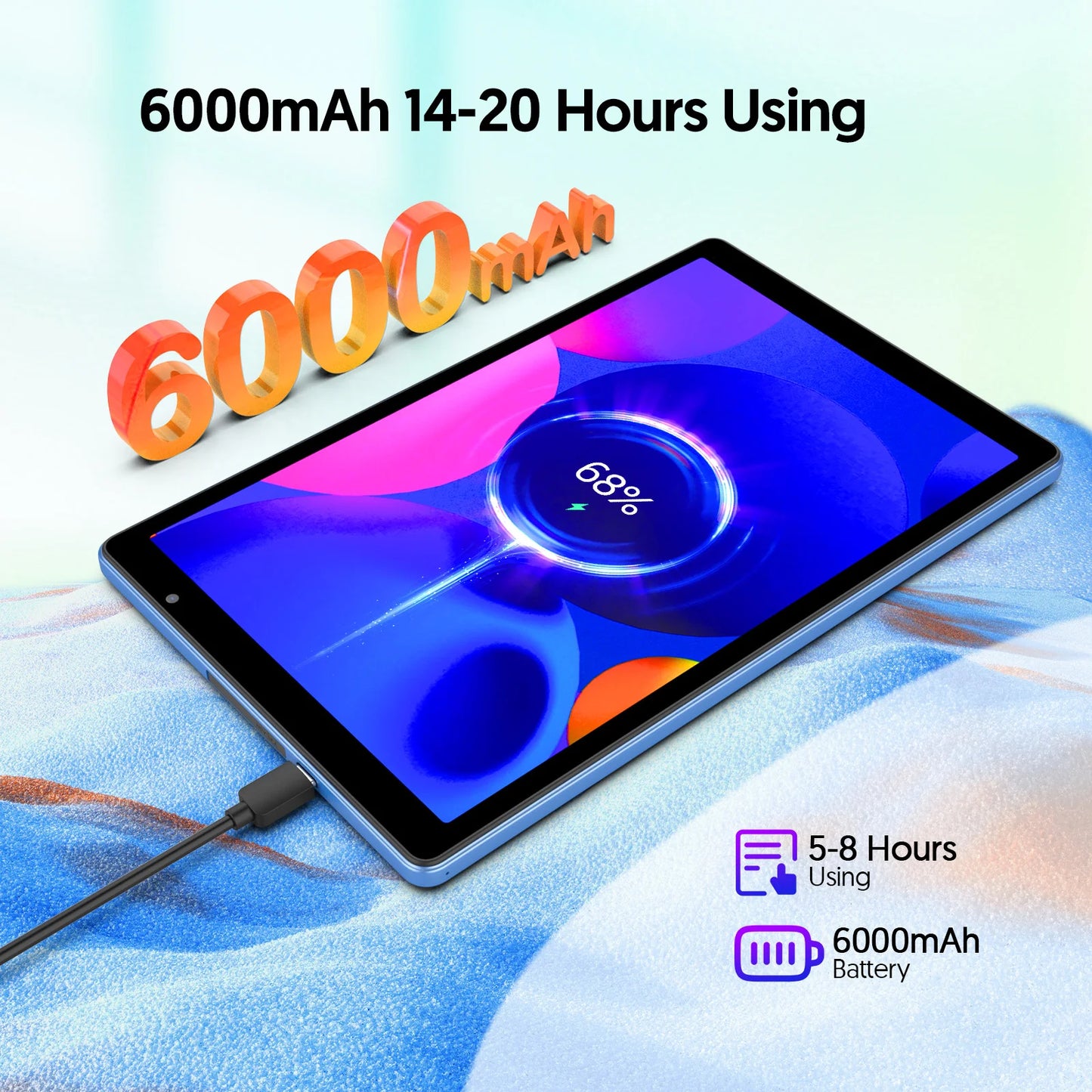 10-inch Android tablet, 4GB (2g+2g memory expansion) RAM+32GB ROM, 1280x800 IPS screen, dual cameras, WiFi, Bluetooth, dual spea