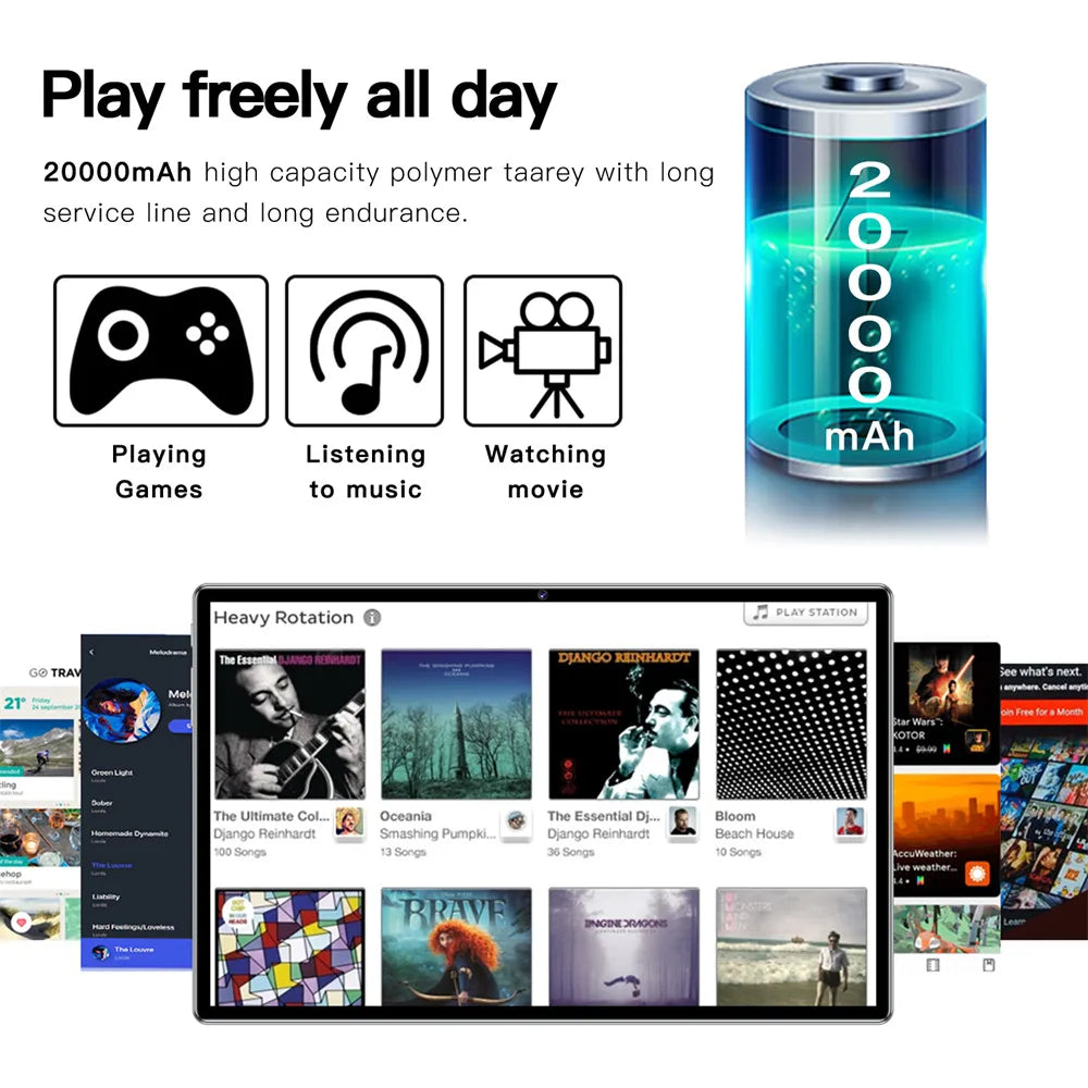 2025 New P60 Pro Tablets 10inch Global Version Tab Android14 22GB+2TB Tablet 20000mAh 5G Dual SIM WiFi Children's Kids Tablet PC