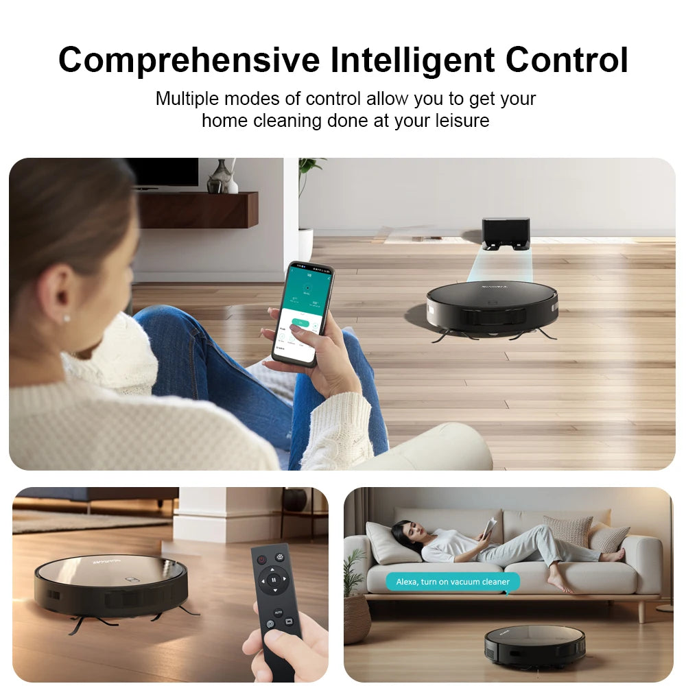 BOAIMORE Robot Vacuum Cleaner With Mop 6000Pa Suction Smart Mapping