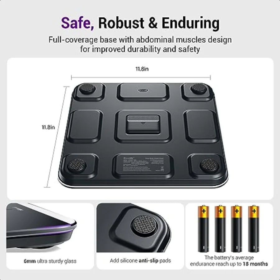 Digital Bathroom Scale 450lb With 0.05lb Precision Weighing