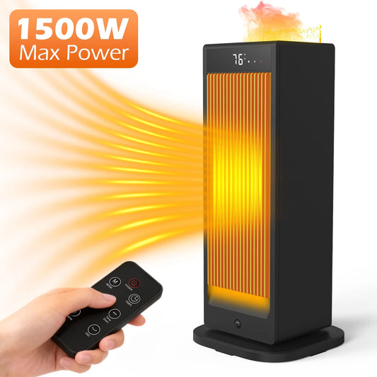 1500W Electric Tabletop Heater With 3D Flame Effect