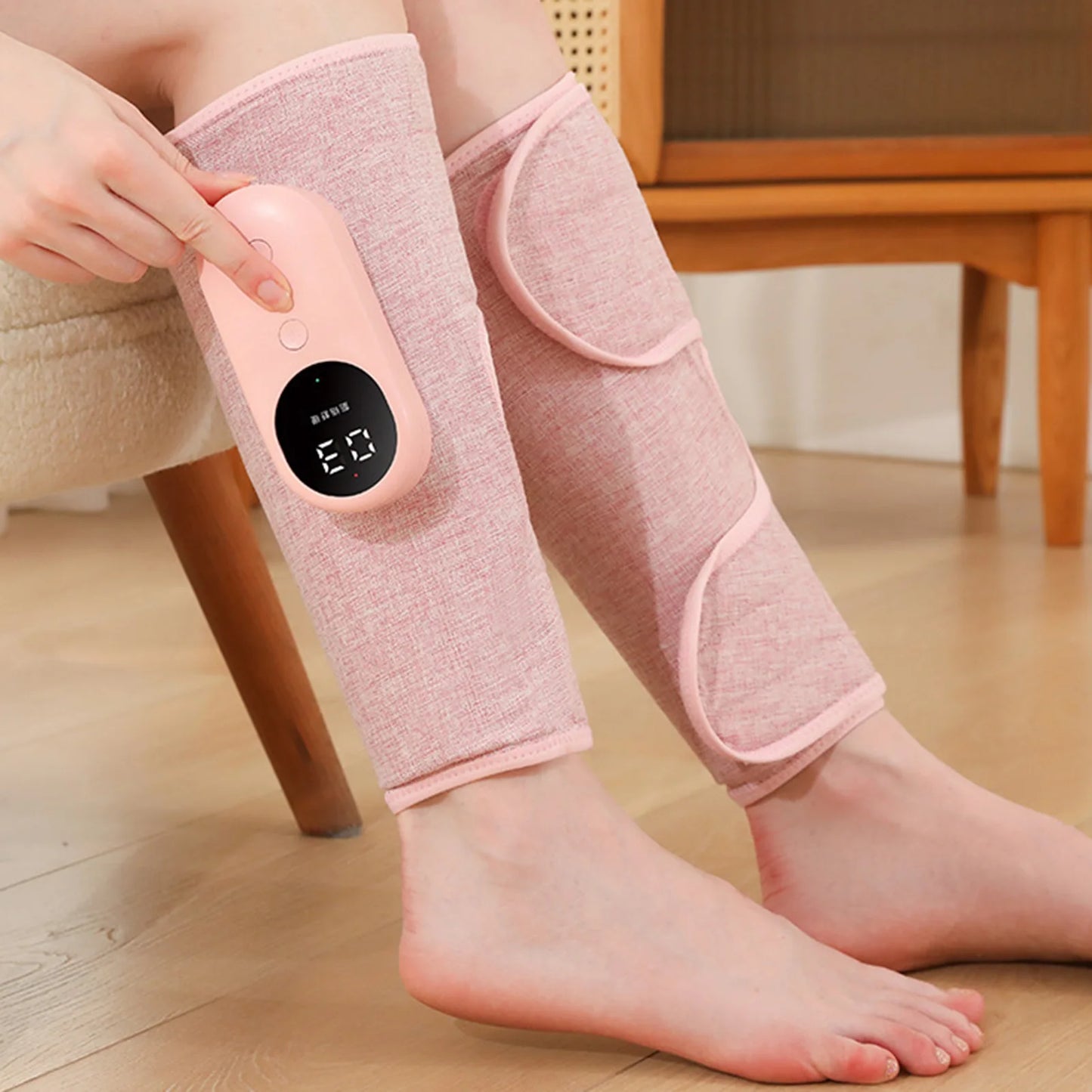Smart Heated Leg Massager With Wireless Air Compression USB Rechargeable