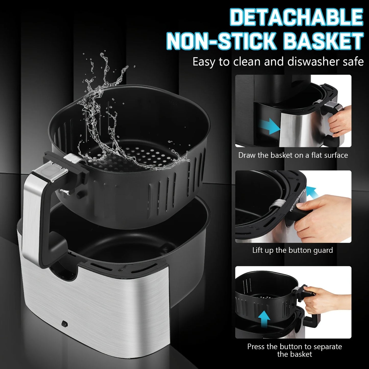 KitCook Air Fryer 1500W With Adjustable Temperature And Presets