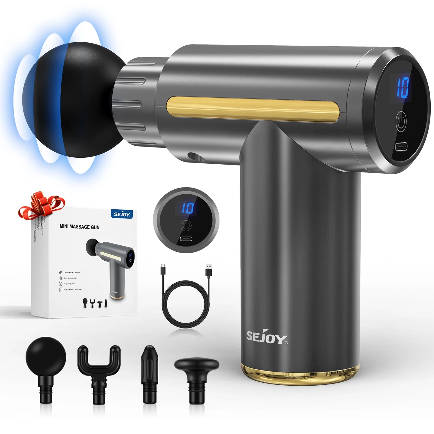 Sejoy Deep Tissue Massager Gun Handheld Fascia Pain Relief